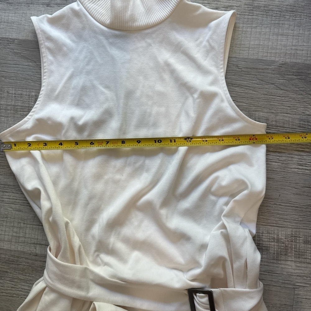 Women’s  sleeveles belted dress prologue white small - Picture 10 of 11